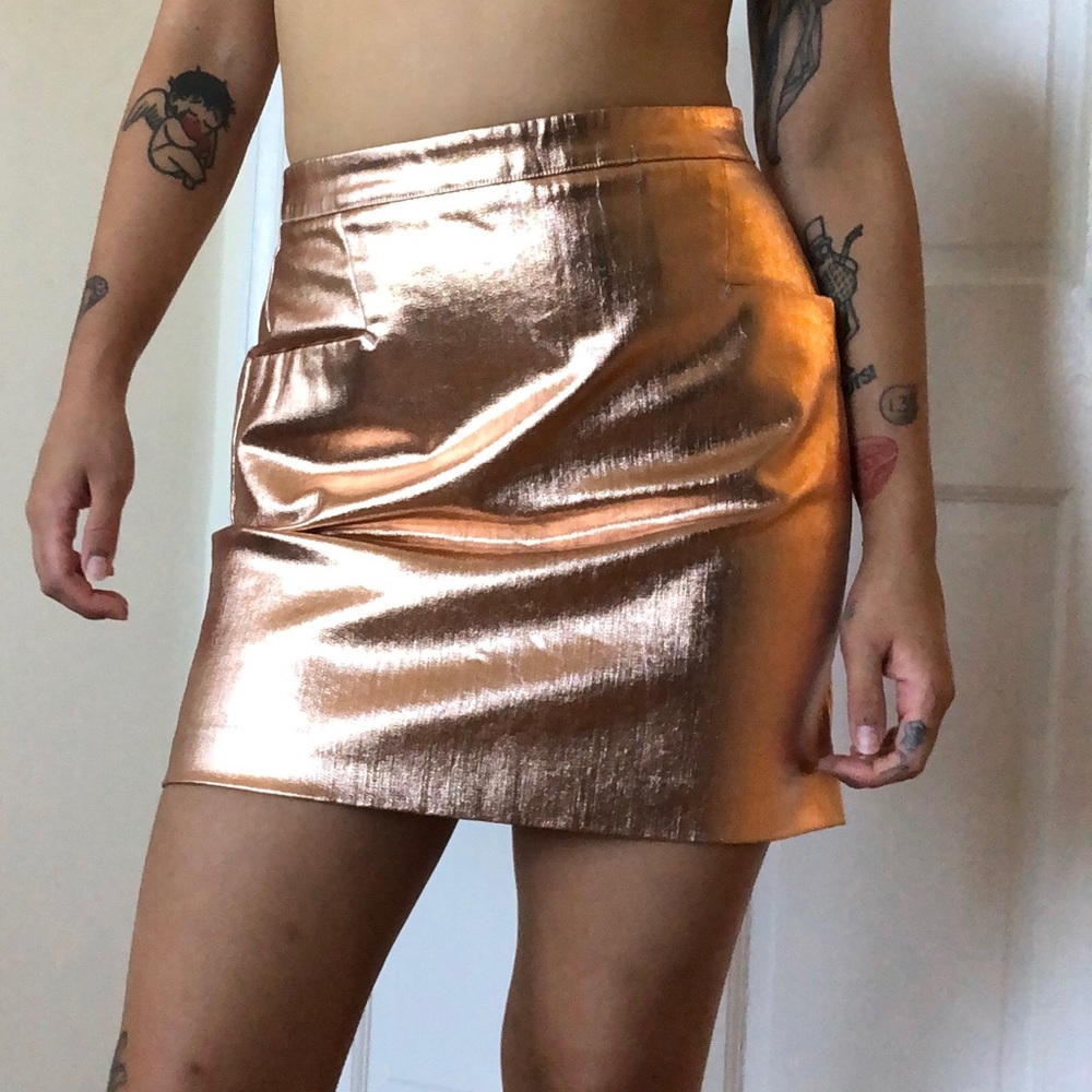 Club Monaco gold mini skirt